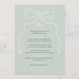 Menu Casamento Verde de Arco Desenhado Mão