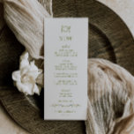 Menu Casamento Verde de VERONA Moss<br><div class="desc">VERONA Moss Green, Janto, doodle, menu de casamento. Características, Tipografia Verde Moss, fundo de cor bege claro e detalhes da vinha de flor silvestre.</div>