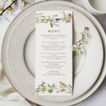 Menu Casamento verde do Jardim de Flores Selvagens<br><div class="desc">Elevem sua recepção com nosso Elegante Menu de Casamento Verde do Jardim de Flores Selvagens. Apresentando delicadas ilustrações de flor silvestre e uma verde esmagadora, esta design traz um toque fresco e romântico à sua capa de sopa. Perfeito para casamentos de jardim, rústicos ou inspirados na natureza, ele mostra lindamente...</div>
