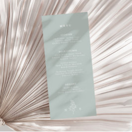 Menu Casamento Verde do Sage com o Monograma Elegante