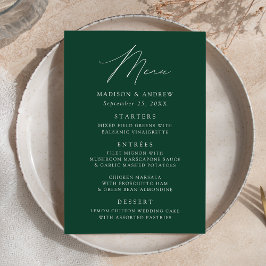 Menu Casamento Verde Elegante Moderno
