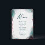 Menu Casamento Verde Emerald, Abstrato Moderno, Waterco<br><div class="desc">Namoros de Casamento Verde Eetéreo Abstrato moderno Emerald. Esta Design moderna é bela pintada à mão com cores ricas que são perfeitas para o inverno ou para o outono. Mostrada na Coluna de Cores do Casamento Esmeralda de: Verde Escuro Esmeralda, Roxo Mauve, Plum Escuro Sangria, Rosa Dourado e Verde Azul...</div>