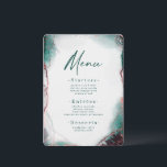 Menu Casamento Verde Emerald, Abstrato Moderno, Waterco<br><div class="desc">Namoros de Casamento Verde Eetéreo Abstrato moderno Emerald. Esta Design moderna é bela pintada à mão com cores ricas que são perfeitas para o inverno ou para o outono. Mostrada na Coluna de Cores do Casamento Esmeralda de: Verde Escuro Esmeralda, Roxo Mauve, Plum Escuro Sangria, Rosa Dourado e Verde Azul...</div>