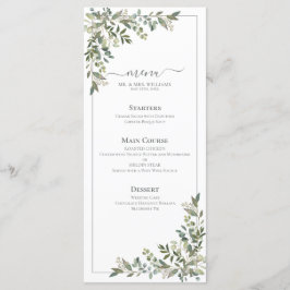 Menu Casamento Verde Eucalyptus Botanical Sage