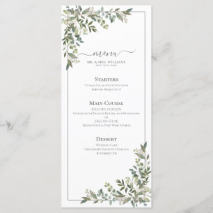 Menu Casamento Verde Eucalyptus Botanical Sage