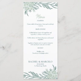 Menu Casamento Verde Floral Botânico