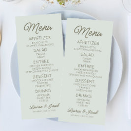 Menu Casamento Verde Minimalista Moderno