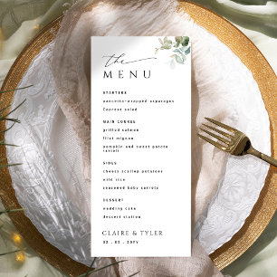 Menu Casamento Verde Moderno Elegante e Simples
