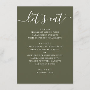 Menu Casamento Verde Oliva Suave. Recepção Moderna no J
