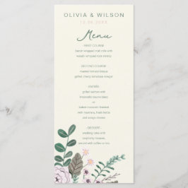 Menu Casamento verde-rosa-eucalipto