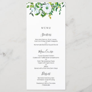 Menu Casamento Verde, Woodland