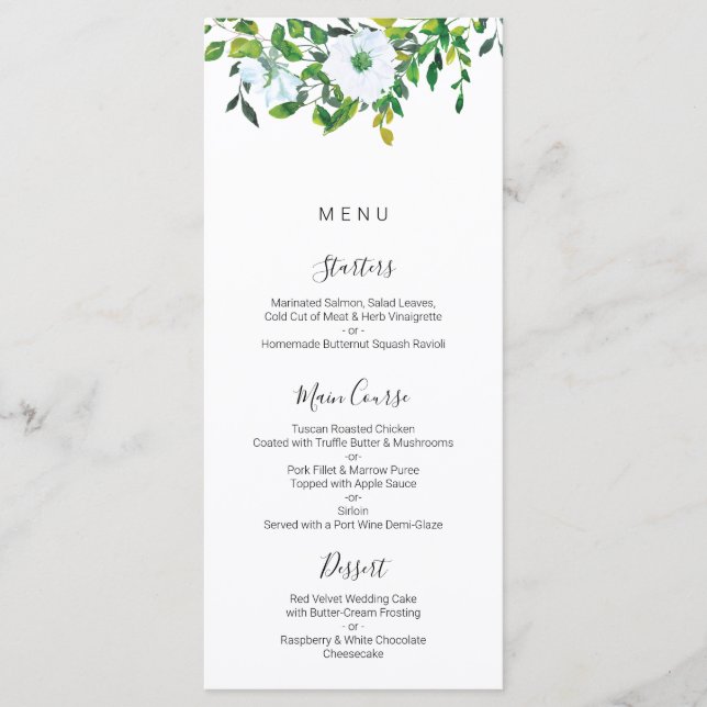 Menu Casamento Verde, Woodland (Frente)