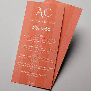 Menu Casamento Vermelho de Cobre Strike Monograma Minim