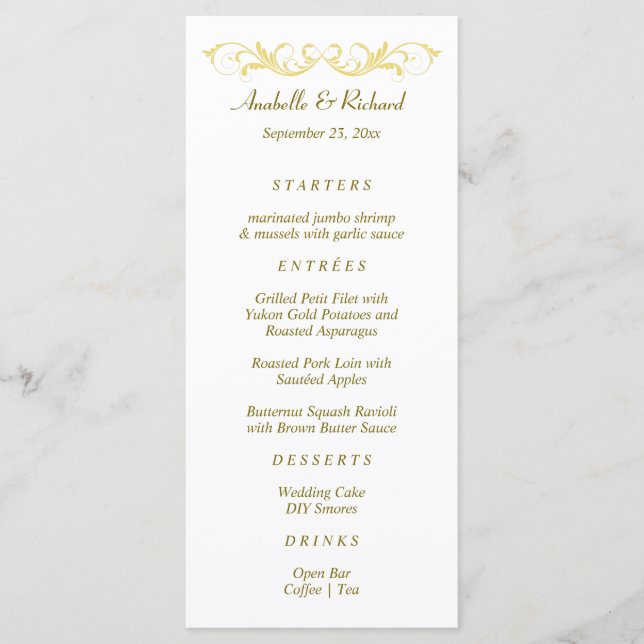 Menu Casamento Victoriano Elegante (Frente)