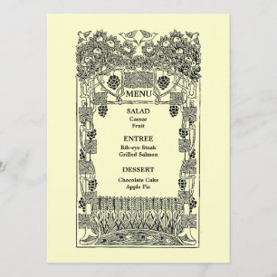 Menu Casamento Vintage Art Nouveau
