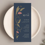Menu Casamento Vintage Art Nouveau<br><div class="desc">Este Menu Casamento da Coleção Art Nouveau mostra um belo design floral vintage que exalta elegância moderna. Personalize-o com seus detalhes de forma fácil e rápida. Basta pressionar o botão 'personalizar' para reorganizar e formatar o estilo e a posição do texto.</div>