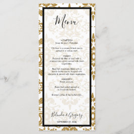 Menu Casamento vintage Dourado Elegante