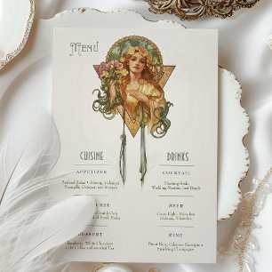 Menu casamento vintage e Cartão de Bebidas