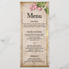 Menu Casamento Vintage Pink Berries