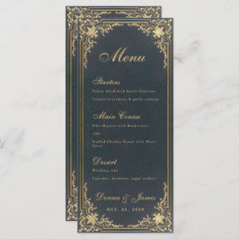 Menu casamento vintage - Script Elegante Dourado A