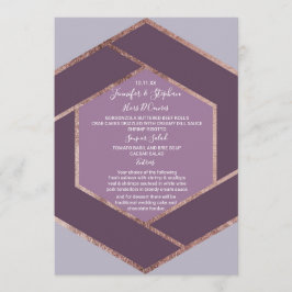 Menu Casamento Violet Lilac Purple Rosa Dourado He