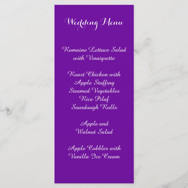 Menu Casamento Violet Purple (Frente)
