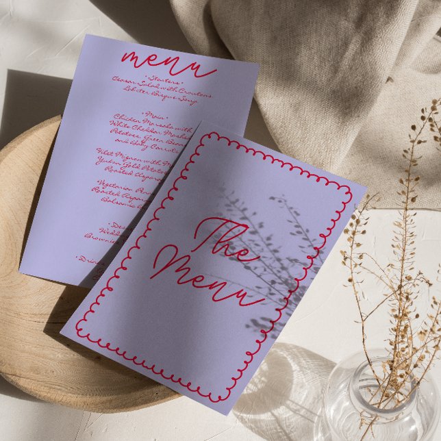 Menu Casamento Whimsical Colorful com Letras Coloridas (Criador carregado)