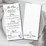 Menu Casamento Whimsical Quirky Desenhar Mão<br><div class="desc">Menu do Janto de Casamentos Brancos Franceses com Desenhar de Mão. Este charmoso cartão de cardápio de casamento apresenta uma design divertida, mas elegante, com uma ilustração de lugar desenhado à mão no topo e uma garrafa de champanhe com um copo no fundo, realçada por corações dispersos para um toque...</div>