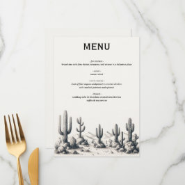 Menu Casual Cactus Wedding