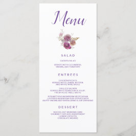 Menu Catering de Casamento Floral Roxo