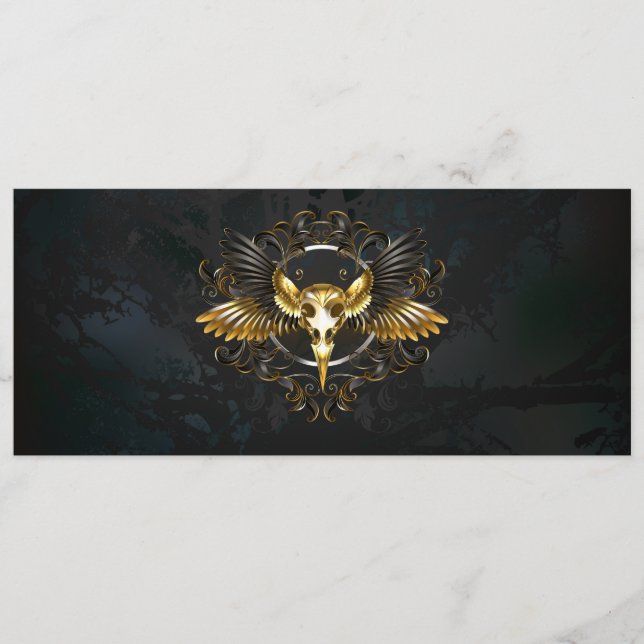 Menu Caveira de ouro sobre fundo preto (Frente)