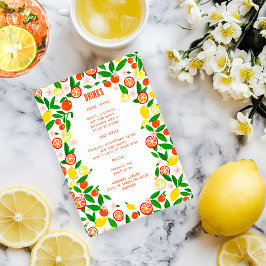 Menu Celebração de Citros DRINKS PERSONALIZADOS Fruta d