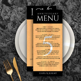 Menu Celebração do Aniversário de Casamento de Madeira