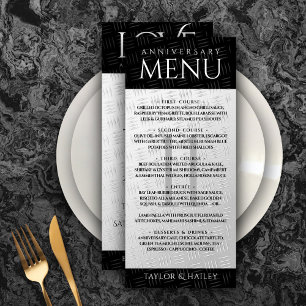 Menu Celebração do Aniversário do Casamento de Aço Eleg