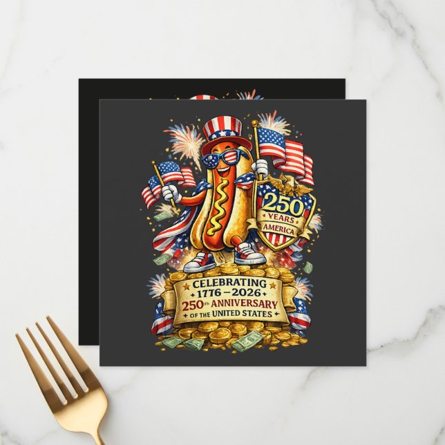 Menu Celebração dos 250 anos da Independência dos EUA (Frente/Verso In Situ)