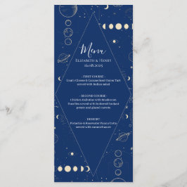 Menu Celestial cosmic ethereal sun moon stars wedding