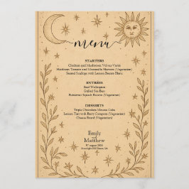 Menu Celestial Romance Mystical Celestial Design