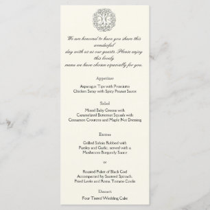 Menu Celtic Tree of Life Wedding