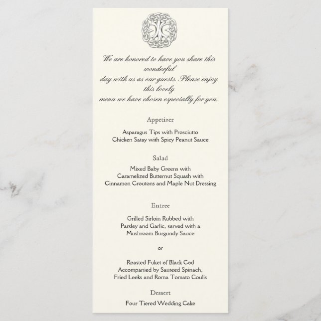 Menu Celtic Tree of Life Wedding (Frente)