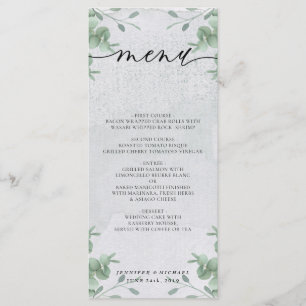 Menu Cena de Cerimônia de Casamento Moderna Simples Euc