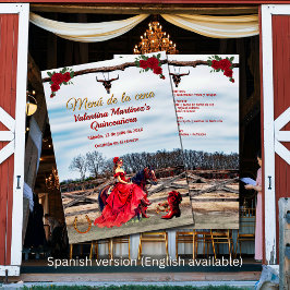 Menu Cena de Mascarada de Quinceañera en el Rancho