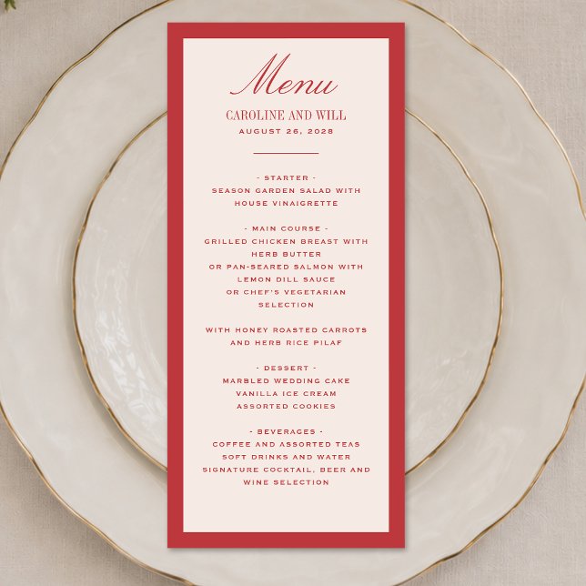 Menu Cerimônia de Casamento ou Recepção Clássica e Eleg (Criador carregado)