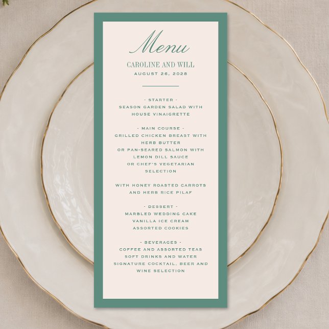 Menu Cerimônia de Casamento ou Recepção Clássica e Eleg (Criador carregado)