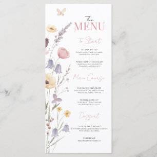 Menu Chá de Bebê Baby in Bloom Cardápio Flores Silvestr