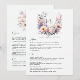 Menu Chá de Bebê Florido Elegante Baby in Bloom