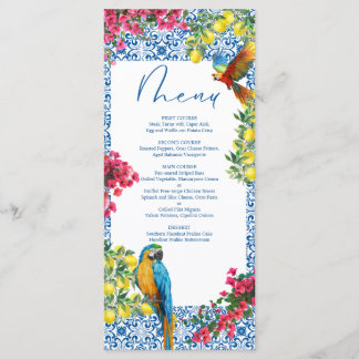 Menu Chá de Bebê Italiano Azul Ciao Baby Limões 