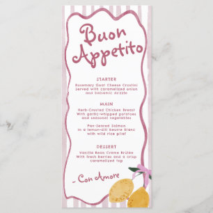 Menu Chá de Bebê Meninas Rosa Limoeiro