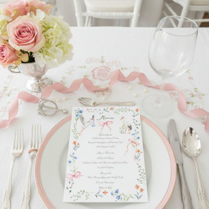 Menu Chá de Bebê Rosa Herança e Cegonha