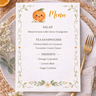 Menu Chá de Bebê Um Pequeno Doce