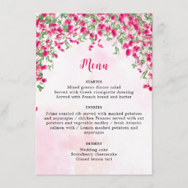 Menu Chá de casamento da Floresta Tropical de Bougainvi